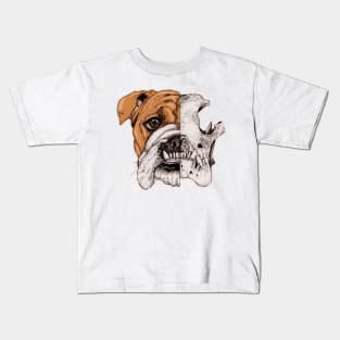 English bulldog skull Kids T-Shirt